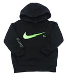 Černá mikina s kapucí a logem Nike
