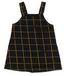 Čierno-okrové kockované šaty s gombíky zn. F&F
