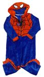 Safírovo-červená chlupatá kombinéza s kapucí - Spiderman