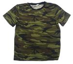 Khaki-černo-hnědé army tričko Shein