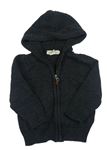 Černý melírovaný propínací svetr s kapucí H&M