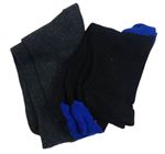 2x ponožky - černo-modré + tmavošedé 