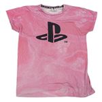 Růžové vzorované tričko - PlayStation