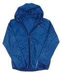 Modrá vzorovaná šusťáková bunda s kapucí Decathlon