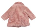Ružový huňatý podšitý kabát zn. Primark