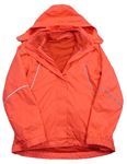 3v1 Neonově růžová šusťáková celoroční bunda s kapucí + Fleecová mikina TCM 