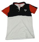 Černo-červeno-bílé polo tričko s potiskem Matalan