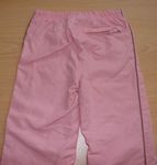Ružové šušťákové nohavice s pruhmi a podšívkou