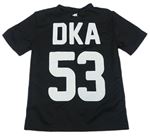 Čierne funkčné športové tričko s číslom a logom zn. KIPSTA