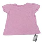 Růžové tričko s kapsičkou s kytičkami St. Bernard