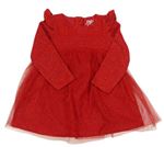 Červené třpytivé šaty s tylovou sukní F&F