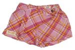 Ružovo-tmavorůžovo-oranžové kockované sukňové kraťasy zn. H&M