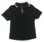 Černé žebrované crop tričko s límečkem Kylie