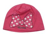 Růžová čepice s mašlí Minnie Disney