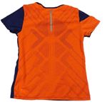 Tmavomodro-neónově oranžové športové funkčné tričko zn. Kalenji
