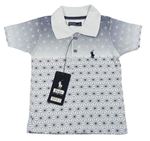 Bílo-tmavomodré vzorované polo tričko Ralph Lauren