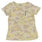 Vanilkovo-pudrové army tričko s nápisem Primark