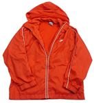 Červená šusťáková podzimní bunda s logem a kapucí Nike