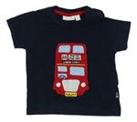 Tmavomodré tričko s autobusem Jojo Maman Bébé