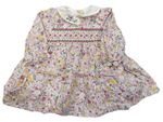 Světlerůžovo-barevné květované šaty s límečkem Nutmeg