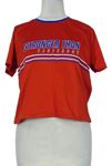 Dámské červené sportovní crop tričko s nápisem NewYorker 