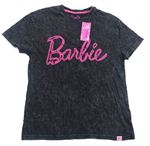 Černé šisované tričko s logem Barbie