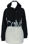Dámská černá crop mikina s logem a kapucí Calvin Klein