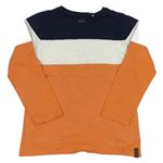 Tmavomodro-bílo-oranžové triko Topolino