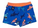 Modro-křiklavě oranžové nohavičkové plavky se žraloky miniclub